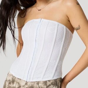 White strapless corset top